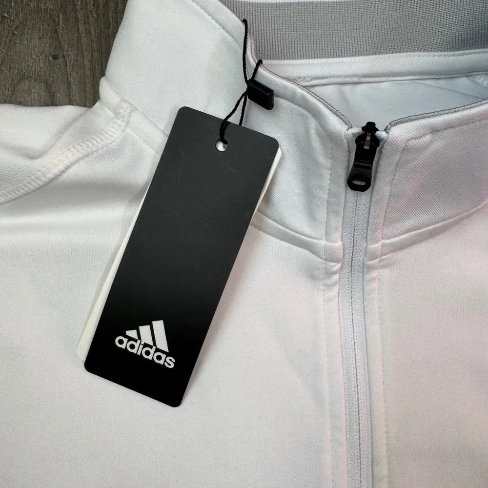 Adidas Mens Classic Club 1/4 Zip‎ Golf Sweatshirt White Size S DQ2288